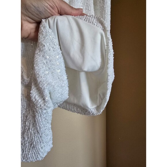 TRINA TURK SWIM White ldol Sequin Cover-Up Shorts With Pockets size XL - Picture 3 of 9